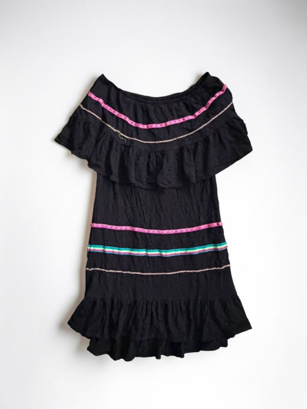 PIRUSA Black Off The Shoulder Dress Size XS